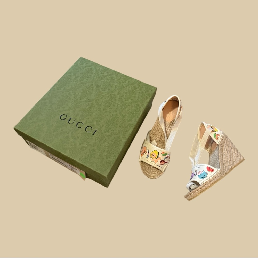 Gucci Printed Espadrille Wedges - Picture 3 of 5